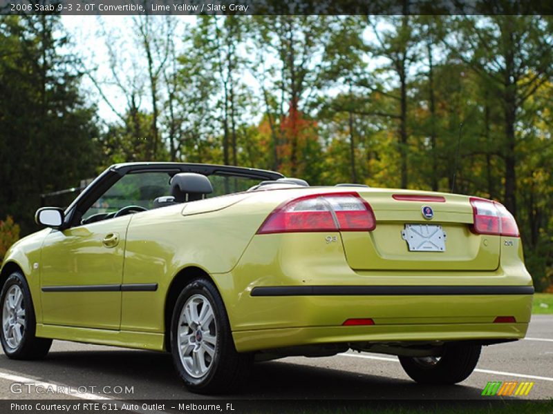 Lime Yellow / Slate Gray 2006 Saab 9-3 2.0T Convertible