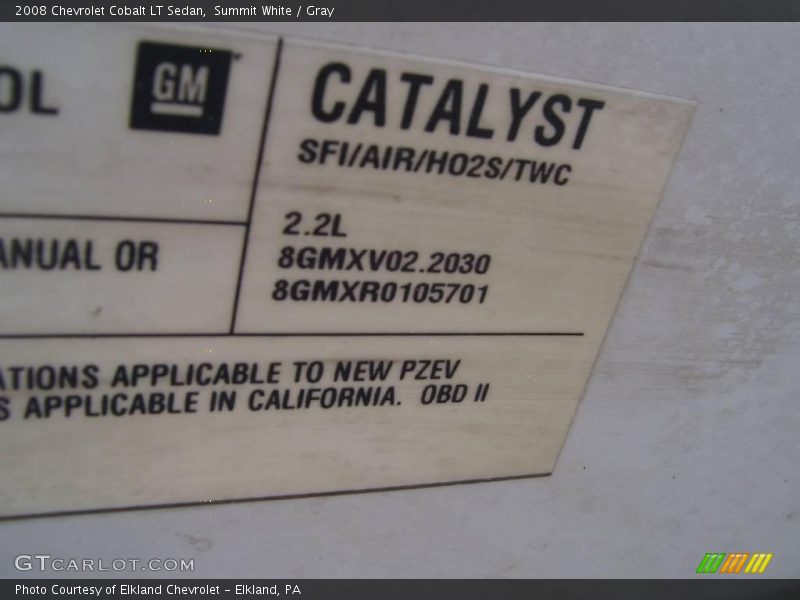 Summit White / Gray 2008 Chevrolet Cobalt LT Sedan