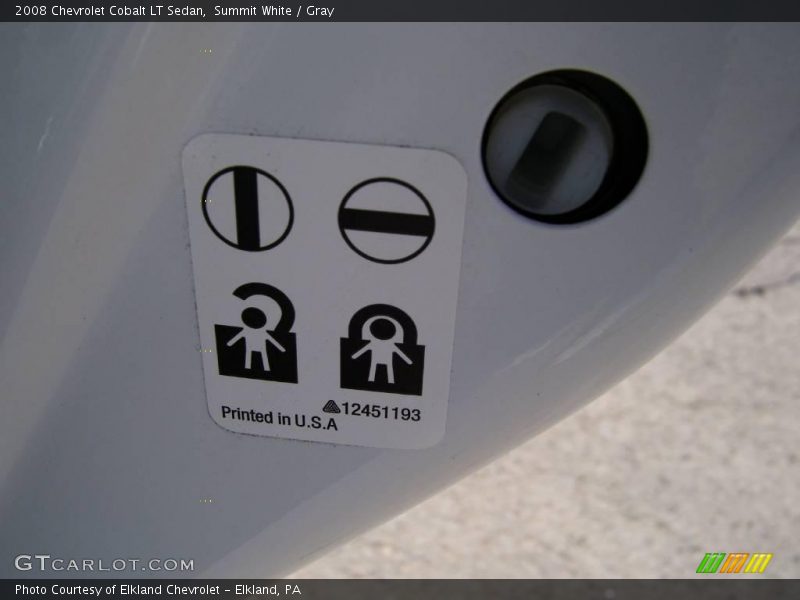 Summit White / Gray 2008 Chevrolet Cobalt LT Sedan
