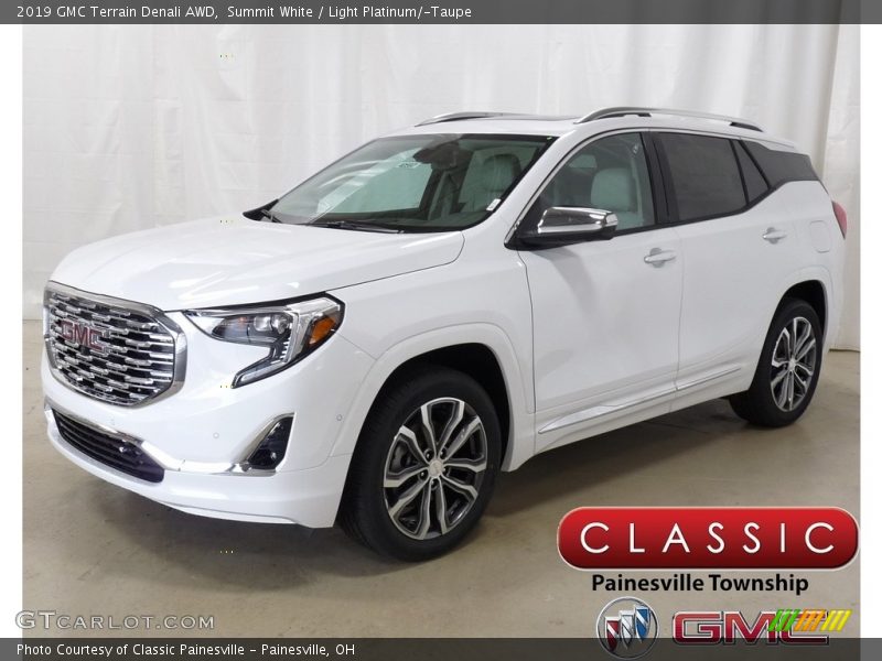 Summit White / Light Platinum/­Taupe 2019 GMC Terrain Denali AWD