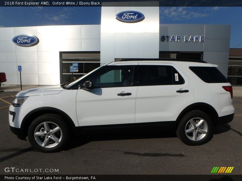 Oxford White / Ebony Black 2018 Ford Explorer 4WD