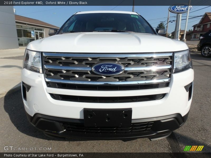 Oxford White / Ebony Black 2018 Ford Explorer 4WD