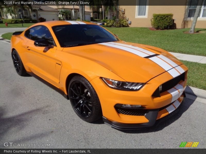 Orange Fury / Ebony 2018 Ford Mustang Shelby GT350