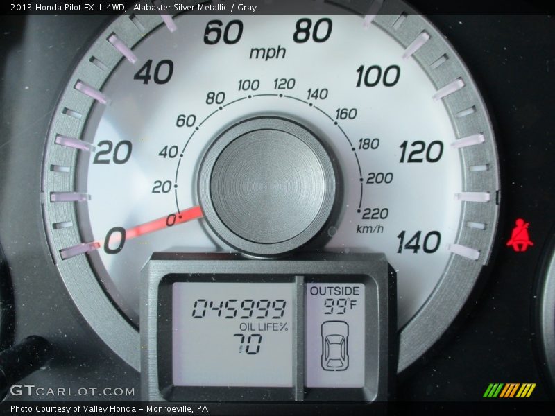 Alabaster Silver Metallic / Gray 2013 Honda Pilot EX-L 4WD