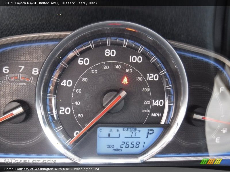 Blizzard Pearl / Black 2015 Toyota RAV4 Limited AWD