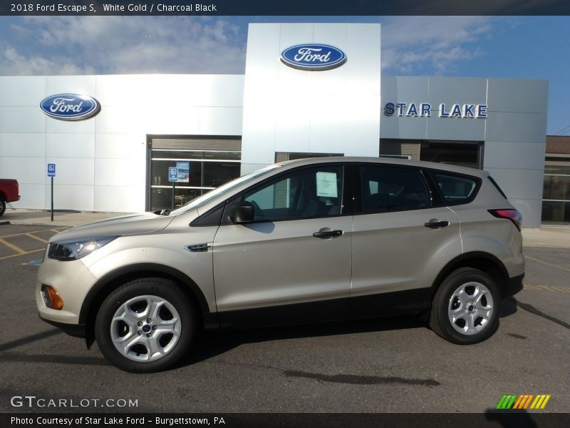 White Gold / Charcoal Black 2018 Ford Escape S
