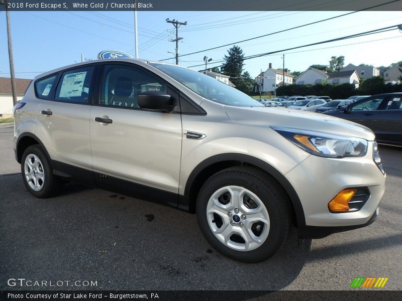 White Gold / Charcoal Black 2018 Ford Escape S