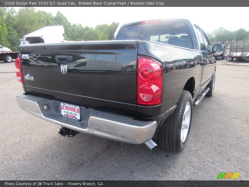 Brilliant Black Crystal Pearl / Medium Slate Gray 2008 Dodge Ram 1500 SLT Quad Cab