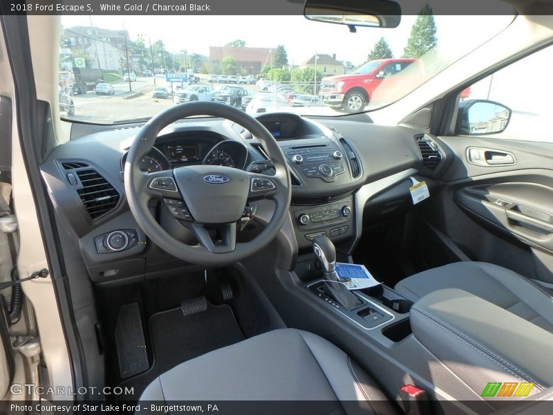White Gold / Charcoal Black 2018 Ford Escape S