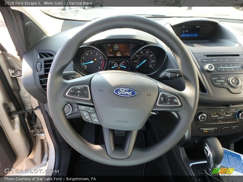 White Gold / Charcoal Black 2018 Ford Escape S