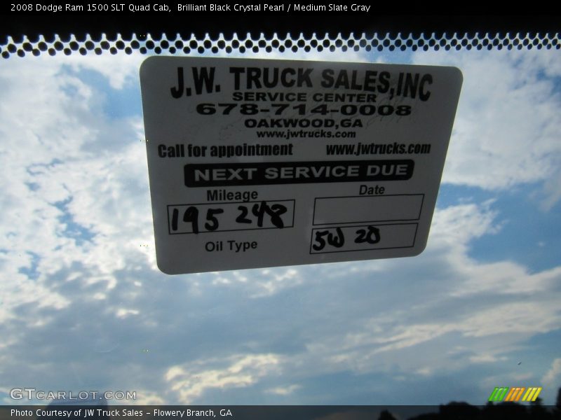 Brilliant Black Crystal Pearl / Medium Slate Gray 2008 Dodge Ram 1500 SLT Quad Cab