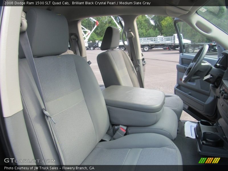 Brilliant Black Crystal Pearl / Medium Slate Gray 2008 Dodge Ram 1500 SLT Quad Cab