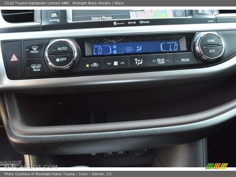 Midnight Black Metallic / Black 2018 Toyota Highlander Limited AWD