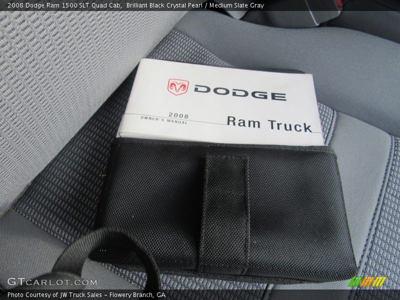 Brilliant Black Crystal Pearl / Medium Slate Gray 2008 Dodge Ram 1500 SLT Quad Cab