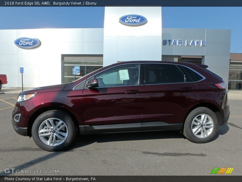 Burgundy Velvet / Ebony 2018 Ford Edge SEL AWD