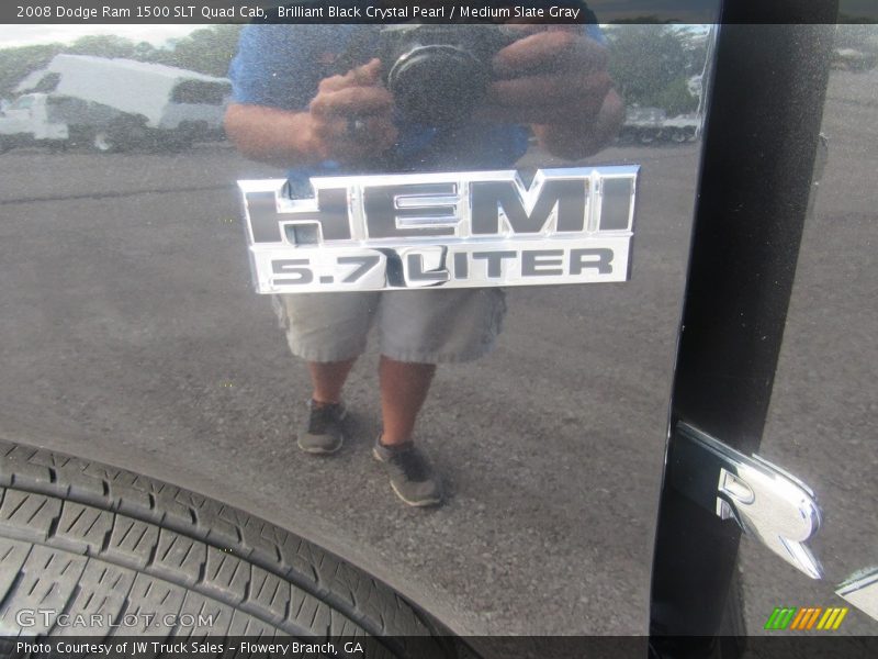 Brilliant Black Crystal Pearl / Medium Slate Gray 2008 Dodge Ram 1500 SLT Quad Cab