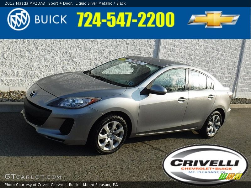 Liquid Silver Metallic / Black 2013 Mazda MAZDA3 i Sport 4 Door
