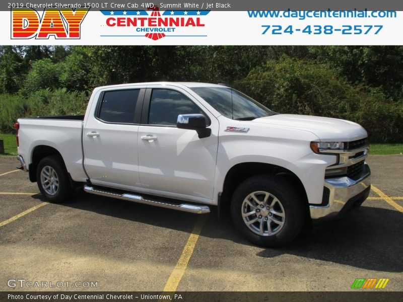 Summit White / Jet Black 2019 Chevrolet Silverado 1500 LT Crew Cab 4WD