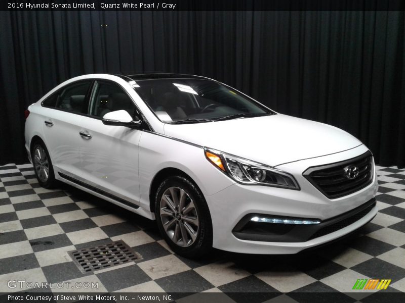 Quartz White Pearl / Gray 2016 Hyundai Sonata Limited