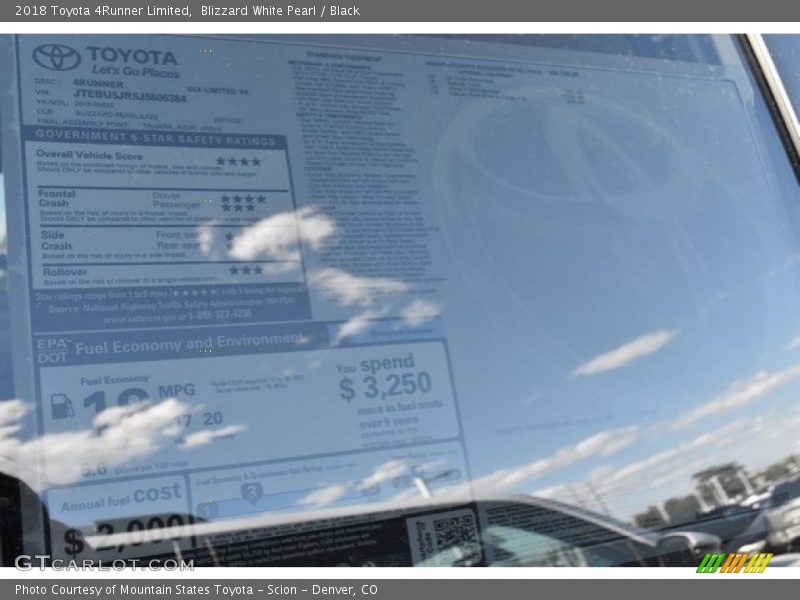 Blizzard White Pearl / Black 2018 Toyota 4Runner Limited