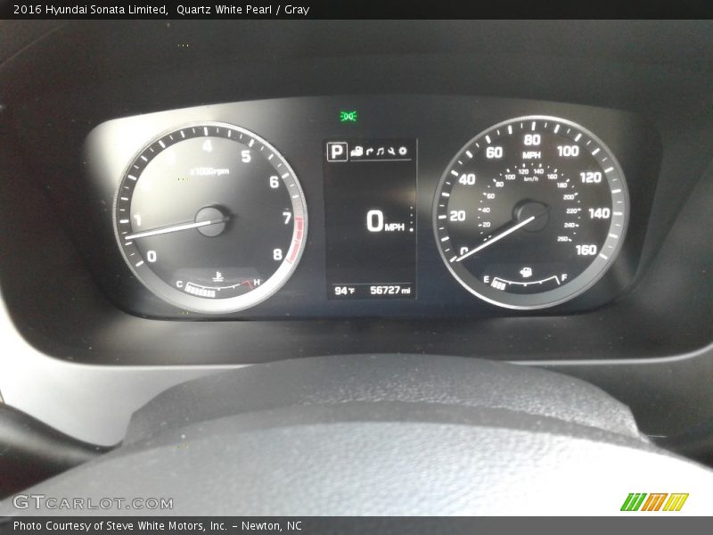 Quartz White Pearl / Gray 2016 Hyundai Sonata Limited