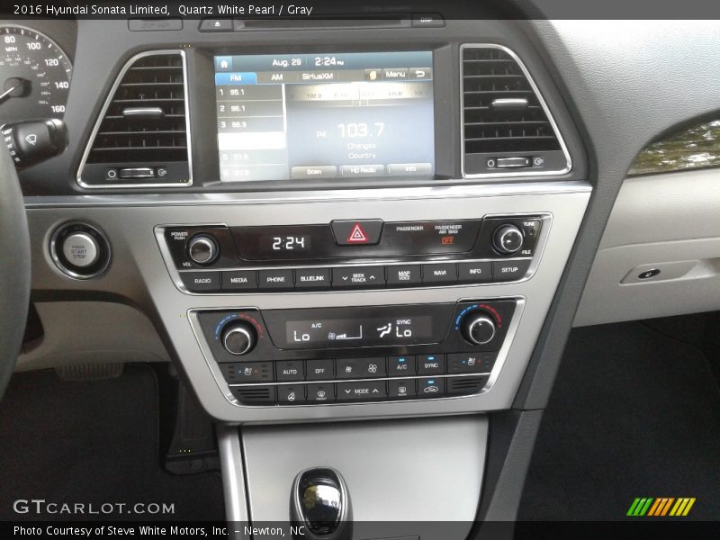 Quartz White Pearl / Gray 2016 Hyundai Sonata Limited