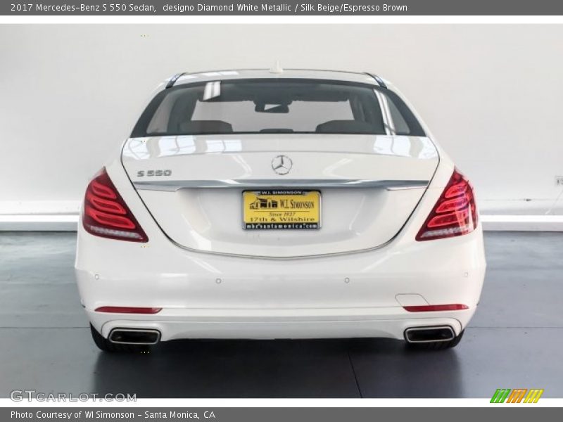 designo Diamond White Metallic / Silk Beige/Espresso Brown 2017 Mercedes-Benz S 550 Sedan