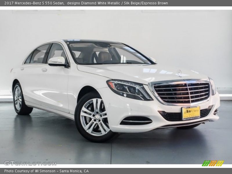 designo Diamond White Metallic / Silk Beige/Espresso Brown 2017 Mercedes-Benz S 550 Sedan