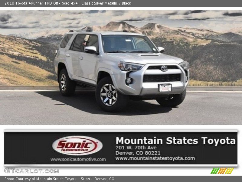 Classic Silver Metallic / Black 2018 Toyota 4Runner TRD Off-Road 4x4