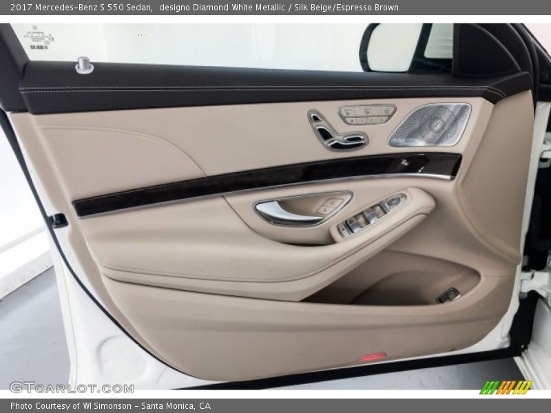designo Diamond White Metallic / Silk Beige/Espresso Brown 2017 Mercedes-Benz S 550 Sedan