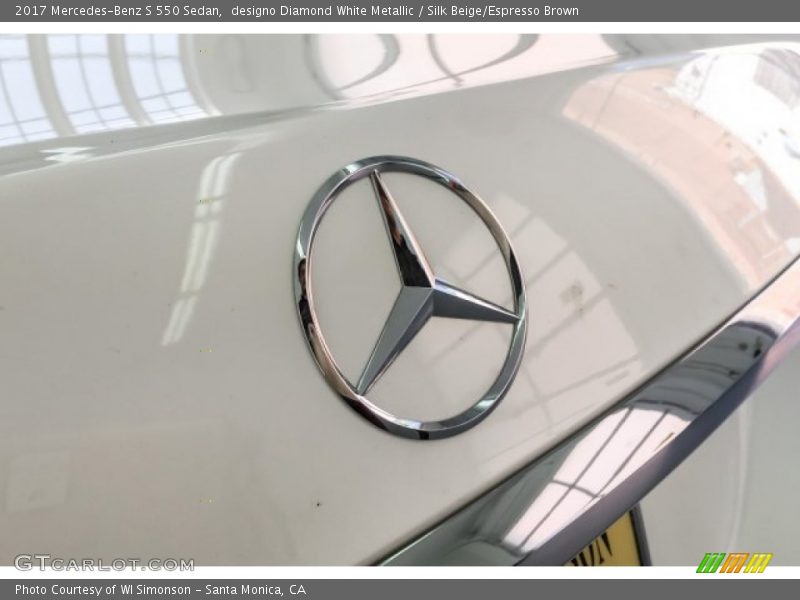 designo Diamond White Metallic / Silk Beige/Espresso Brown 2017 Mercedes-Benz S 550 Sedan
