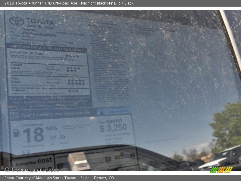 Midnight Black Metallic / Black 2018 Toyota 4Runner TRD Off-Road 4x4