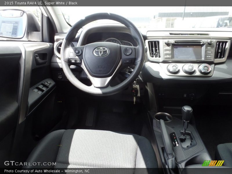 Super White / Black 2015 Toyota RAV4 LE