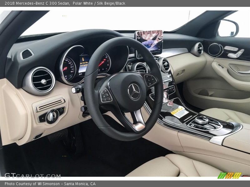 Polar White / Silk Beige/Black 2018 Mercedes-Benz C 300 Sedan