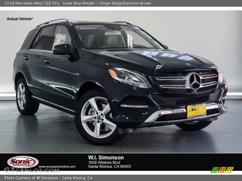 Lunar Blue Metallic / Ginger Beige/Espresso Brown 2018 Mercedes-Benz GLE 350