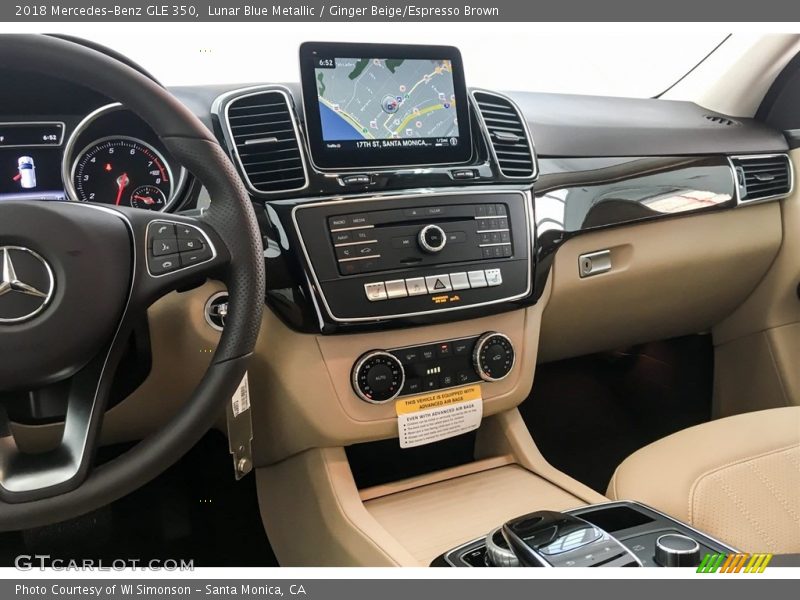 Lunar Blue Metallic / Ginger Beige/Espresso Brown 2018 Mercedes-Benz GLE 350