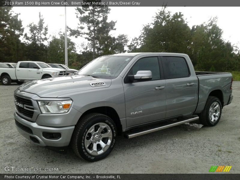 Billett Silver Metallic / Black/Diesel Gray 2019 Ram 1500 Big Horn Crew Cab