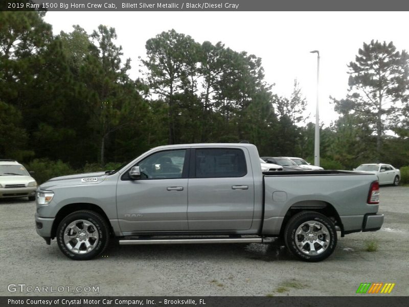 Billett Silver Metallic / Black/Diesel Gray 2019 Ram 1500 Big Horn Crew Cab