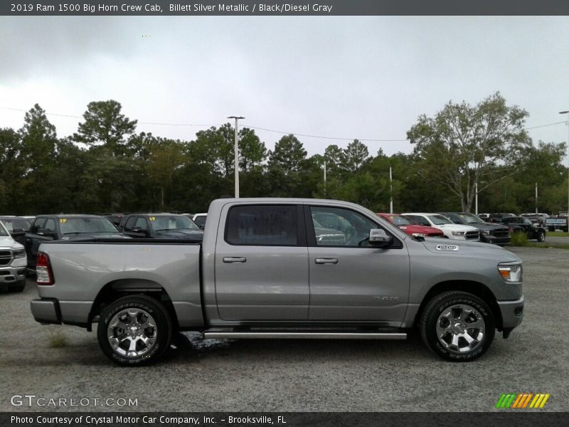 Billett Silver Metallic / Black/Diesel Gray 2019 Ram 1500 Big Horn Crew Cab