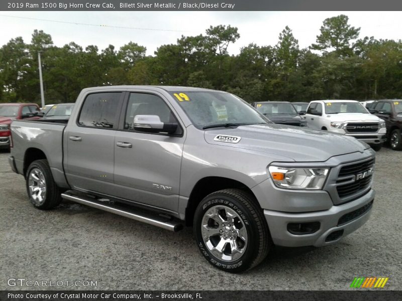 Billett Silver Metallic / Black/Diesel Gray 2019 Ram 1500 Big Horn Crew Cab