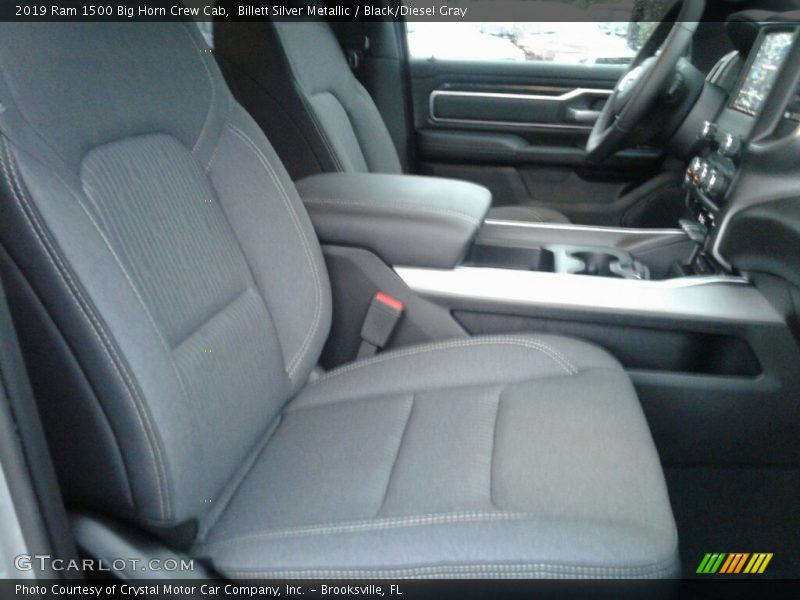 Billett Silver Metallic / Black/Diesel Gray 2019 Ram 1500 Big Horn Crew Cab