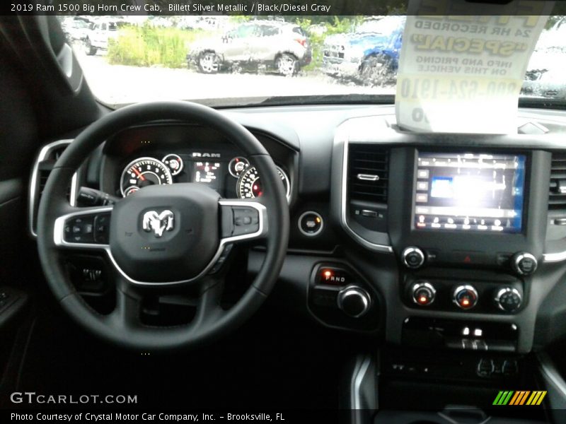 Billett Silver Metallic / Black/Diesel Gray 2019 Ram 1500 Big Horn Crew Cab