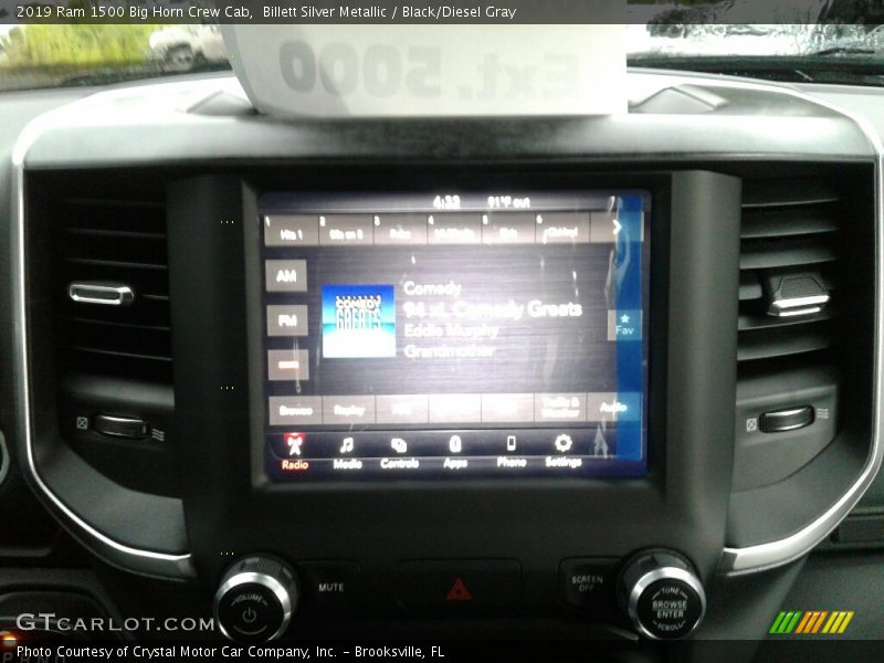 Billett Silver Metallic / Black/Diesel Gray 2019 Ram 1500 Big Horn Crew Cab