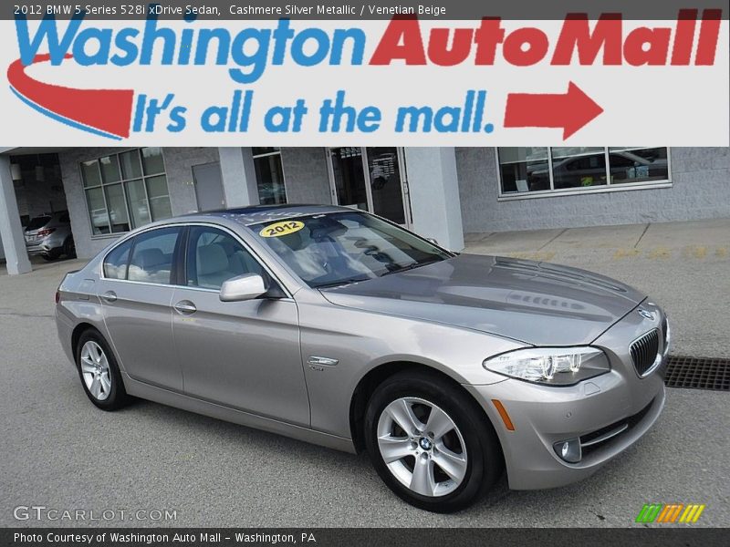 Cashmere Silver Metallic / Venetian Beige 2012 BMW 5 Series 528i xDrive Sedan