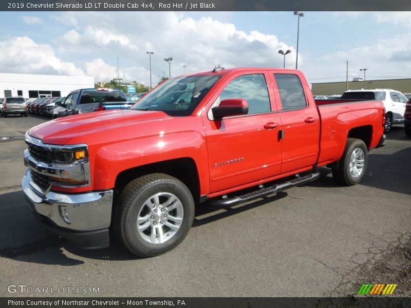 Red Hot / Jet Black 2019 Chevrolet Silverado LD LT Double Cab 4x4