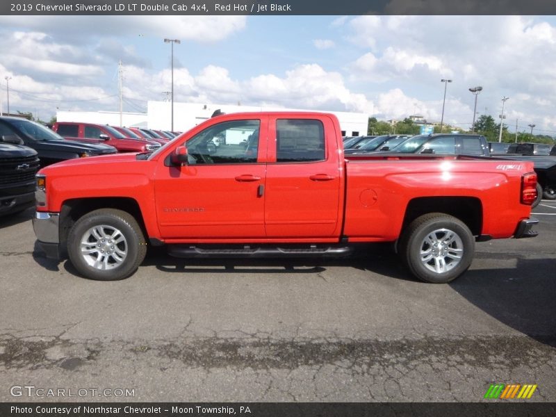 Red Hot / Jet Black 2019 Chevrolet Silverado LD LT Double Cab 4x4