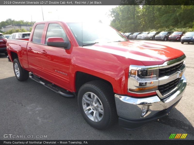 Red Hot / Jet Black 2019 Chevrolet Silverado LD LT Double Cab 4x4