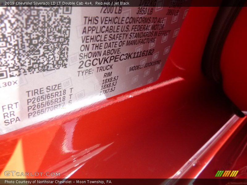 Red Hot / Jet Black 2019 Chevrolet Silverado LD LT Double Cab 4x4