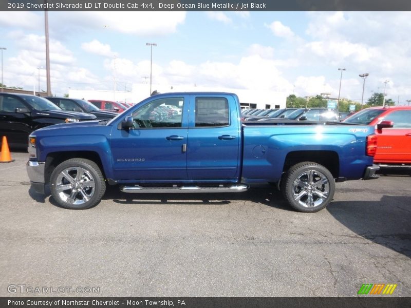 Deep Ocean Blue Metallic / Jet Black 2019 Chevrolet Silverado LD LT Double Cab 4x4