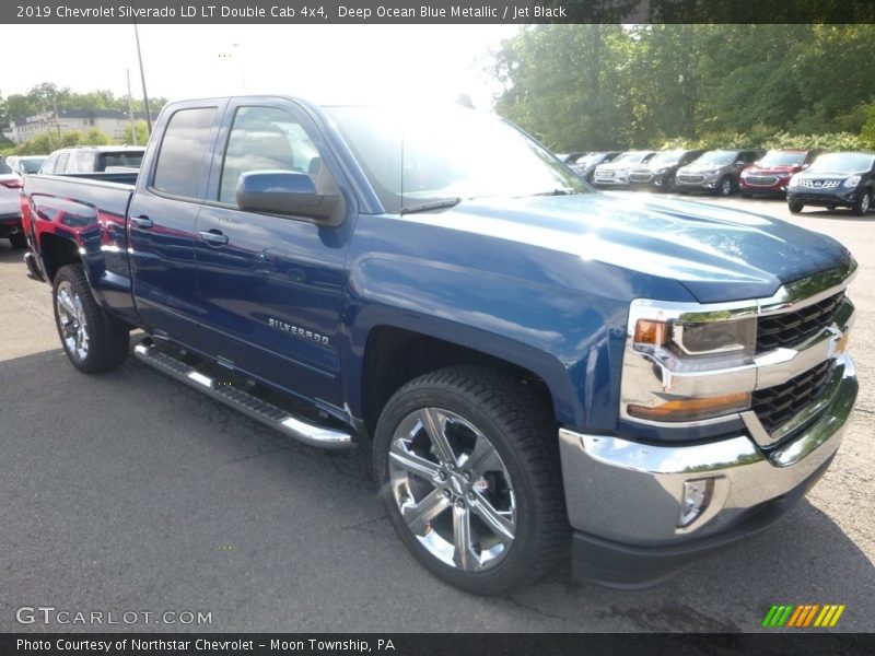 Deep Ocean Blue Metallic / Jet Black 2019 Chevrolet Silverado LD LT Double Cab 4x4